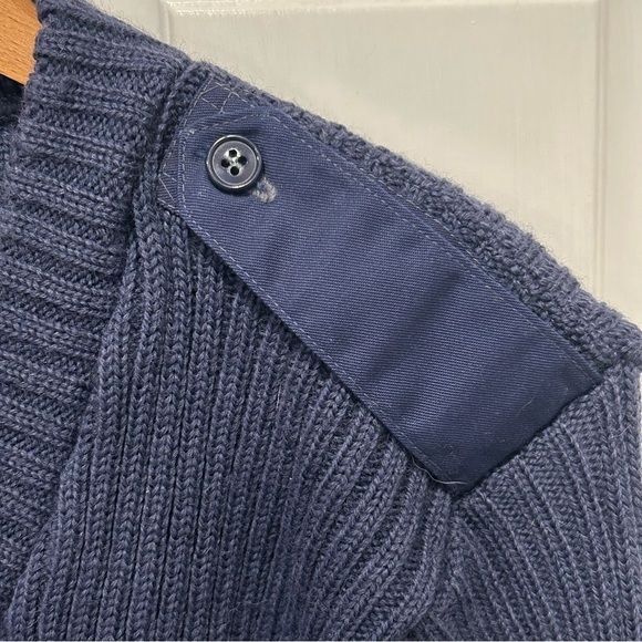 VTG Brigade Quartermaster Blue Wool V-Neck “Woolly Pully” Sweater Military Sz 42 - Picture 3 of 8